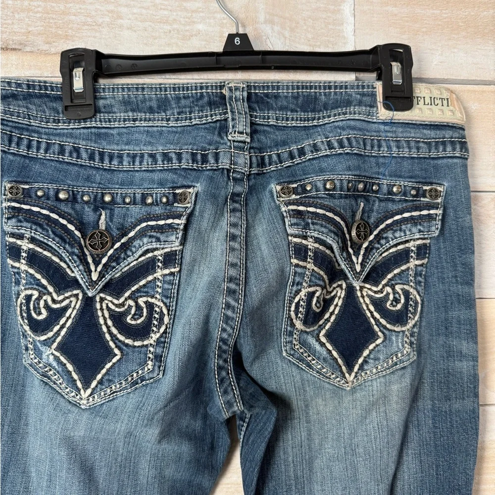 Affliction Jade Low Rise Boot Cut Jeans Vintage Y2K Women’s Size 31/12 - Picture 6 of 8